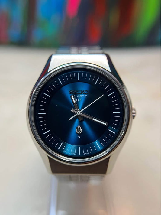 1970s Seiko QZ Blue Sunburst Dial Ref: 0920-8020