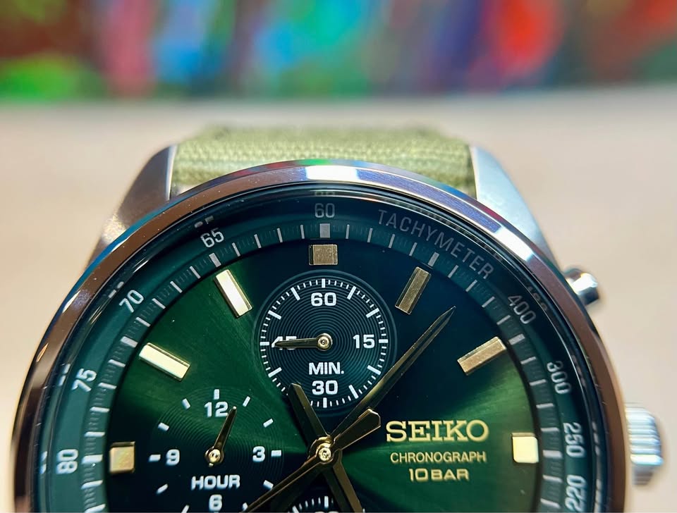 Seiko “Forest Sunray” Mecha-Quartz Chronograph